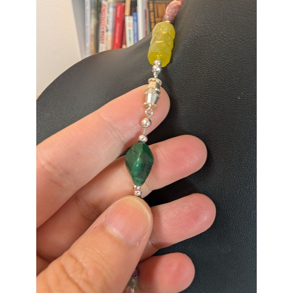 NOS Made in Alaska 60" Gemstone Necklace | Long Multi Stone Strand Boxed